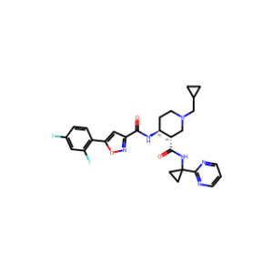 (3S,4S)-1-(Cyclopropylmethyl)-4-[[[5-(2,4-difluorophenyl)-3-isoxazolyl]carbonyl]amino]-N-[1-(2-pyrimidinyl)cyclopropyl]-3-piperidinecarboxamide