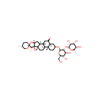 (25R)-3β,17α-dihydroxy-5α- spirostan-6-one3-O-α-L- rhamnopyranosyl-(1→2)-β- D-glucopyranoside