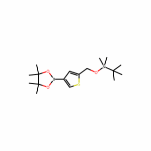 tert-Butyldimethyl((4-(4,4,5,5-tetramethyl-1,3,2-dioxaborolan-2-yl)thiophen-2-yl)methoxy)silane