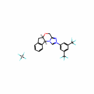 (5aS,10bR)-2-(3,5-Bis(trifluoromethyl)phenyl)-4,5a,6,10b-tetrahydroindeno[2,1-b][1,2,4]triazolo[4,3-d][1,4]oxazin-2-ium tetrafluoroborate
