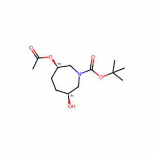 tert-butyl cis-3-acetoxy-6-hydroxy-azepane-1-carboxylate