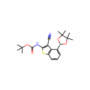 tert-Butyl (3-cyano-4-(4,4,5,5-tetramethyl-1,3,2-dioxaborolan-2-yl)benzo[b]thiophen-2-yl)carbamate