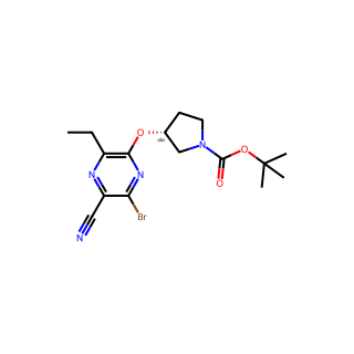(R)-tert-butyl 3-((6-bromo-5-cyano-3-ethylpyrazin-2-yl)oxy)pyrrolidine-1-carboxylate