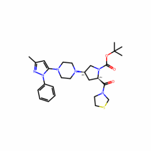 (2R,4R)-tert-butyl 4-(4-(3-methyl-1-phenyl-1H-pyrazol-5-yl)piperazin-1-yl)-2-(thiazolidine-3-carbonyl)pyrrolidine-1-carboxylate