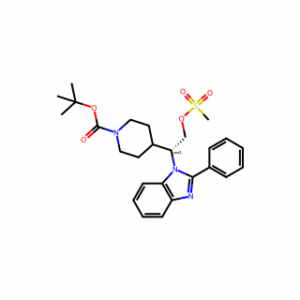 tert-butyl 4-(2-((methylsulfonyl)oxy)-1-(2-phenyl-1H-benzo[d]imidazol-1-yl)ethyl)piperidine-1-carboxylate