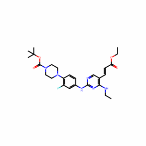 (E)-TERT-BUTYL 4-(4-((5-(3-ETHOXY-3-OXOPROP-1-EN-1-YL)-4-(ETHYLAMINO)PYRIMIDIN-2-YL)AMINO)-2-FLUOROPHENYL)PIPERAZINE-1-CARBOXYLATE