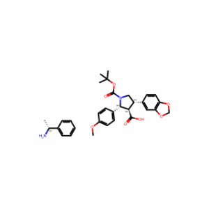 (R)-1-phenylethanamine (2R,3R,4S)-4-(benzo[d][1,3]dioxol-5-yl)-1-(tert-butoxycarbonyl)-2-(4-methoxyphenyl)pyrrolidine-3-carboxylate