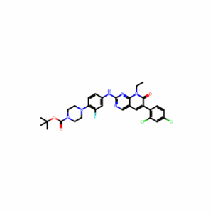 tert-butyl 4-(4-((6-(2,4-dichlorophenyl)-8-ethyl-7-oxo-7,8-dihydropyrido[2,3-d]pyrimidin-2-yl)amino)-2-fluorophenyl)piperazine-1-carboxylate
