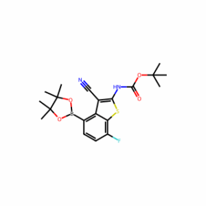 tert-Butyl (3-cyano-7-fluoro-4-(4,4,5,5-tetramethyl-1,3,2-dioxaborolan-2-yl)benzo[b]thiophen-2-yl)carbamate