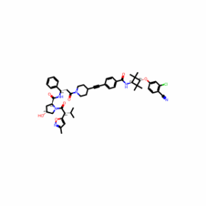 (2S,4R)-N-[(1S)-3-[4-[2-[4-[[[trans-3-(3-Chloro-4-cyanophenoxy)-2,2,4,4-tetramethylcyclobutyl]amino]carbonyl]phenyl]ethynyl]-1-piperidinyl]-3-oxo-1-phenylpropyl]-4-hydroxy-1-[(2R)-3-methyl-2-(3-methyl-5-isoxazolyl)-1-oxobutyl]-2-pyrrolidinecarboxamide