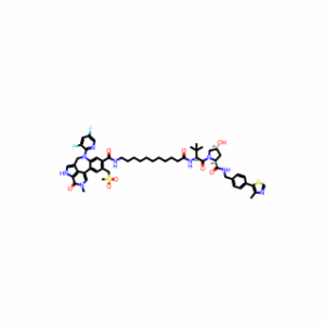 (2S,4R)-1-[(2S)-2-(11-{[8-(3,5-difluoropyridin-2-yl)-4-(methanesulfonylmethyl)-15-methyl-14-oxo-8,12,15-triazatetracyclo[8.6.1.0^{2,7}.0^{13,17}]heptadeca-1(16),2,4,6,10,13(17)-hexaen-5-yl]formamido}undecanamido)-3,3-dimethylbutanoyl]-4-hydroxy-N-{[4-(4-m