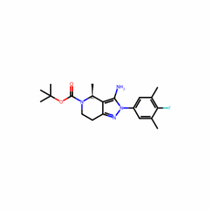 tert-Butyl (S)-3-amino-2-(4-fluoro-3,5-dimethylphenyl)-4-methyl-2,4,6,7-tetrahydro-5H-pyrazolo      [4,3-c]pyridine-5-carboxylate