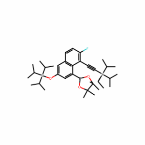((6-Fluoro-4-(4,4,5,5-tetramethyl-1,3,2-dioxaborolan-2-yl)-5-((triisopropylsilyl)ethynyl)naphthalen-2-yl)oxy)triisopropylsilane