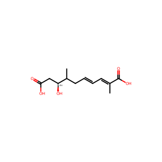 (2E,4E)-8-Hydroxy-2,7-dimethyl-decadien-(2,4)-disaeure-(1,10)-dioic acid