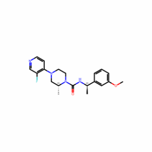 (2R)-4-(3-Fluoro-4-pyridinyl)-N-[(1R)-1-(3-methoxyphenyl)ethyl]-2-methyl-1-piperazinecarboxamide