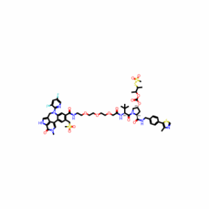 (2S,4R)-1-[(2S)-2-(2-{2-[2-(2-{[8-(3,5-difluoropyridin-2-yl)-4-(methanesulfonylmethyl)-15-methyl-14-oxo-8,12,15-triazatetracyclo[8.6.1.0^{2,7}.0^{13,17}]heptadeca-1(16),2,4,6,10,13(17)-hexaen-5-yl]formamido}ethoxy)ethoxy]ethoxy}acetamido)-3,3-dimethylbuta