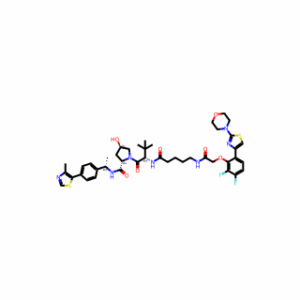 (2S,4R)-1-[(2S)-2-[5-(2-{2,3-difluoro-6-[2-(morpholin-4-yl)-1,3-thiazol-4-yl]phenoxy}acetamido)pentanamido]-3,3-dimethylbutanoyl]-4-hydroxy-N-[(1S)-1-[4-(4-methyl-1,3-thiazol-5-yl)phenyl]ethyl]pyrrolidine-2-carboxamide