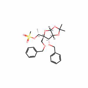 (R)-1-((3AR,5R,6S,6AR)-6-(BENZYLOXY)-5-((BENZYLOXY)METHYL)-2,2-DIMETHYLTETRAHYDROFURO[2,3-D][1,3]DIOXOL-5-YL)ETHYL METHANESULFONATE