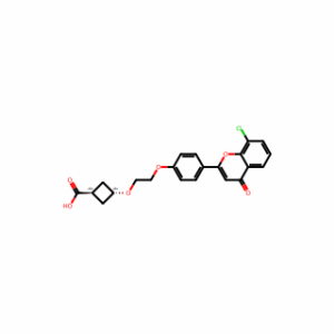 trans-3-(2-(4-(8-Chloro-4-oxo-4H-chromen-2-yl)phenoxy)ethoxy)cyclobutane-1-carboxylic acid