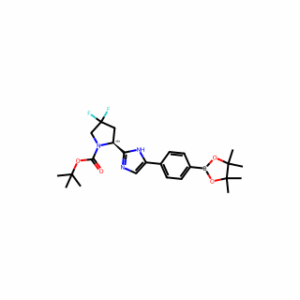 tert-Butyl (S)-4,4-difluoro-2-(5-(4-(4,4,5,5-tetramethyl-1,3,2-dioxaborolan-2-yl)phenyl)-1H-imidazol-2-yl)pyrrolidine-1-carboxylate