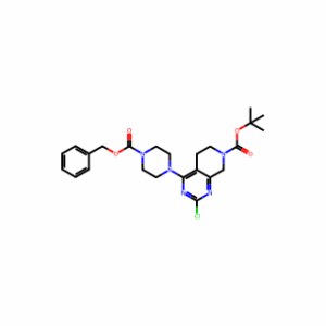 tert-Butyl 4-(4-((benzyloxy)carbonyl)piperazin-1-yl)-2-chloro-5,8-dihydropyrido[3,4-d]pyrimidine-7(6H)-carboxylate