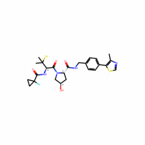 (2S,4R)-1-[(2R)-2-[(1-fluorocyclopropyl)formamido]-3-methyl-3-sulfanylbutanoyl]-4-hydroxy-N-{[4-(4-methyl-1,3-thiazol-5-yl)phenyl]methyl}pyrrolidine-2-carboxamide