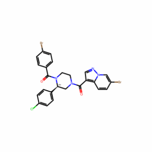 (R)-(4-(4-Bromobenzoyl)-3-(4-chlorophenyl)piperazin-1-yl)(6-bromopyrazolo[1,5-a]pyridin-3-yl)methanone