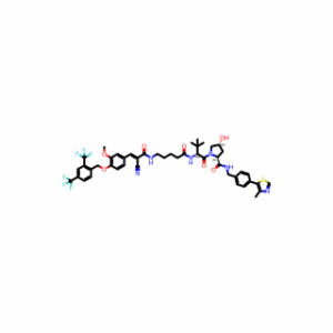 (2S,4R)-1-[(2S)-2-{5-[(2E)-3-(4-{[2,4-bis(trifluoromethyl)phenyl]methoxy}-3-methoxyphenyl)-2-cyanoprop-2-enamido]pentanamido}-3,3-dimethylbutanoyl]-4-hydroxy-N-{[4-(4-methyl-1,3-thiazol-5-yl)phenyl]methyl}pyrrolidine-2-carboxamide
