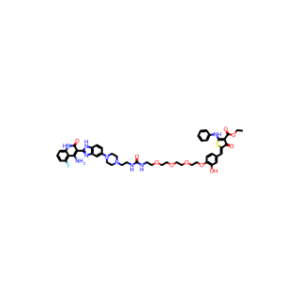 Ethyl 5-[[4-[[16-[4-[2-(4-amino-5-fluoro-1,2-dihydro-2-oxo-3-quinolinyl)-1H-benzimidazol-6-yl]-1-piperazinyl]-13-oxo-3,6,9-trioxa-12,14-diazahexadec-1-yl]oxy]-3-hydroxyphenyl]methylene]-4,5-dihydro-4-oxo-2-(phenylamino)-3-thiophenecarboxylate