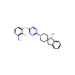 (S)-1′-(6-((2-Amino-3-chloropyridin-4-yl)thio)-1,2,4-triazin-3-yl)-1,3-dihydrospiro[indene-2,4′-piperidin]-1-amine