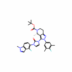 (4S)-2-(4-Fluoro-3,5-dimethylphenyl)-3-[3-(4-fluoro-1-methylindazol-5-yl)-2-oxoimidazol-1-yl]-4-methyl-6,7-dihydro-4H-pyrazolo[4,3-c]pyridine-5-carboxylic acid tert-butyl ester