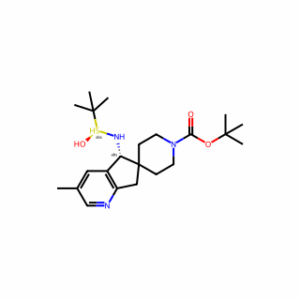 tert-butyl (5R)-5-[[(S)-tert-butylsulfinyl]amino]-3-methyl-spiro[5,7-dihydrocyclopenta[b]pyridine-6,4′-piperidine]-1′-carboxylate