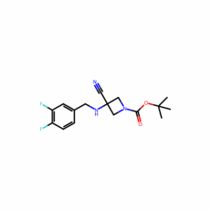 tert-butyl  3-cyano-3-((3,4-difluorobenzyl)amino)azetidine-1-carboxylate