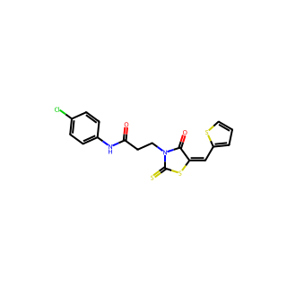 (E)-N-(4-chlorophenyl)-3-(4-oxo-5-(thiophen-2-ylmethylene)-2-thioxothiazolidin-3-yl)propanamide