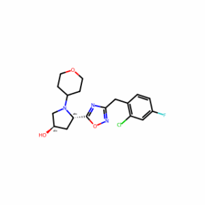 (3R,5S)-5-(3-(2-Chloro-4-fluorobenzyl)-1,2,4-oxadiazol-5-yl)-1-(tetrahydro-2H-pyran-4-yl)pyrrolidin-3-ol