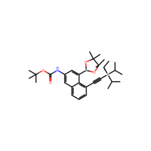 tert-Butyl (4-(4,4,5,5-tetramethyl-1,3,2-dioxaborolan-2-yl)-5-((triisopropylsilyl)ethynyl)naphthalen-2-yl)carbamate
