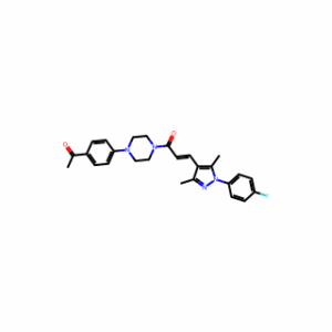 (E)-1-(4-(4-Acetylphenyl)piperazin-1-yl)-3-(1-(4-fluorophenyl)-3,5-dimethyl-1H-pyrazol-4-yl)prop-2-en-1-one