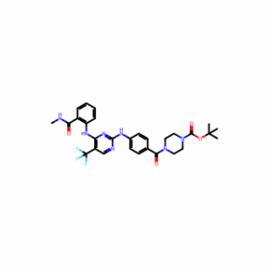 tert-Butyl 4-(4-((4-((2-(methylcarbamoyl)phenyl)amino)-5-(trifluoromethyl)pyrimidin-2-yl)amino)benzoyl)piperazine-1-carboxylate