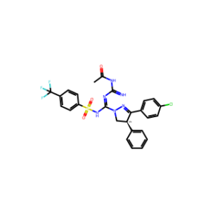 (S)-N-(N-((3-(4-Chlorophenyl)-4-phenyl-4,5-dihydro-1H-pyrazol-1-yl)((4-(trifluoromethyl)phenyl)sulfonamido)methylene)carbamimidoyl)acetamide