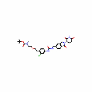 tert-Butyl (2-(2-chloro-4-(3-((2-(2,6-dioxopiperidin-3-yl)-1-oxoisoindolin-5-yl)methyl)ureido)phenethoxy)ethyl)(methyl)carbamate