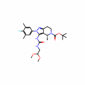 tert-Butyl (S)-3-(3-(2,2-dimethoxyethyl)ureido)-2-(4-fluoro-3,5-dimethylphenyl)-4-methyl-2,4,6,7-tetrahydro-5H-pyrazolo[4,3-c]pyridine-5-carboxylate