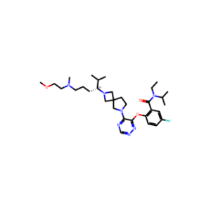 (R)-N-Ethyl-5-fluoro-N-isopropyl-2-[[5-[2-[6-[(2-methoxyethyl)(methyl)amino]-2-methylhexan-3-yl]-2,6-diazaspiro[3.4]octan-6-yl]-1,2,4-triazin-6-yl]oxy]benzamide