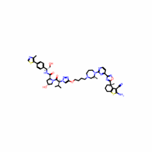(2S,4R)-1-((S)-2-(4-(4-((S)-4-(4-(5-((S)-2-Amino-3-cyano-4-methyl-4,5,6,7-tetrahydrobenzo[b]thiophen-4-yl)-1,2,4-oxadiazol-3-yl)pyrimidin-2-yl)-3-methyl-1,4-diazepan-1-yl)butoxy)-1H-1,2,3-triazol-1-yl)-3-methylbutanoyl)-4-hydroxy-N-((R)-2-hydroxy-1-(4-(4-