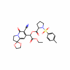 (R)-(S)-1-(6’-Cyano-5’-oxo-3’,5’-dihydro-2’H-spiro[[1,3]dioxolane-2,1’-indolizin]-7’-yl)-2-ethoxy-2-oxoethyl 1-Tosylpyrrolidine-2-carboxylate