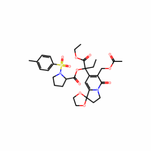 (R)-(S)-2-[6’-(Acetoxymethyl)-5’-oxo-3’,5’-dihydro-2’H-spiro[[1,3]dioxolane-2,1’-indolizin]-7’-yl]-1-ethoxy-1-oxo-2-butyl 1-Tosylpyrrolidine-2-carboxylate