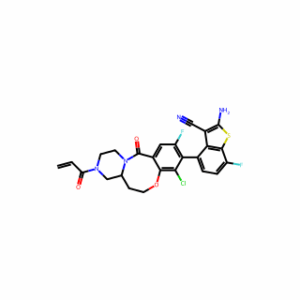 (4R)-2-Amino-4-[(4aS)-8-chloro-10-fluoro-2,3,4,4a,5,6-hexahydro-12-oxo-3-(1-oxo-2-propen-1-yl)-1H,12H-pyrazino[2,1-d][1,5]benzoxazocin-9-yl]-7-fluorobenzo[b]thiophene-3-carbonitrile