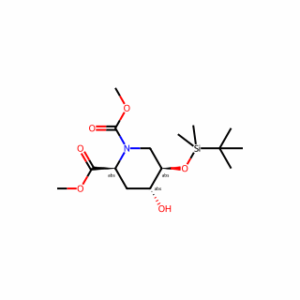 (2S,4R,5R)-Dimethyl 5-((tert-butyldimethylsilyl)oxy)-4-hydroxypiperidine-1,2-dicarboxylate