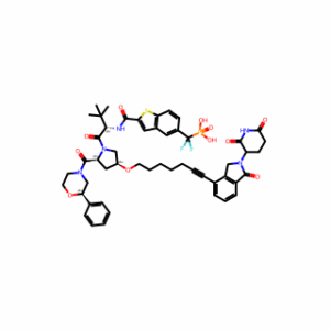 ((2-(((2S)-1-((2S,4S)-4-((7-(2-(2,6-Dioxopiperidin-3-yl)-1-oxoisoindolin-4-yl)hept-6-yn-1-yl)oxy)-2-((R)-2-phenylmorpholine-4-carbonyl)pyrrolidin-1-yl)-3,3-dimethyl-1-oxobutan-2-yl)carbamoyl)benzo[b]thiophen-5-yl)difluoromethyl)phosphonic acid