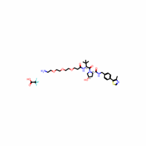 (2S,4R)-1-((S)-1-Amino-14-(tert-butyl)-12-oxo-3,6,9-trioxa-13-azapentadecan-15-oyl)-4-hydroxy-N-(4-(4-methylthiazol-5-yl)benzyl)pyrrolidine-2-carboxamide 2,2,2-trifluoroacetate