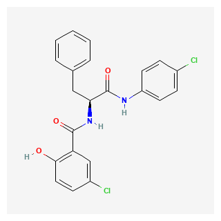 (S)-5-chloro-N-(1-((4-chlorophenyl)amino)-1-oxo-3-phenylpropan-2-yl)-2-hydroxybenzamide